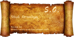 Stul Orsolya névjegykártya